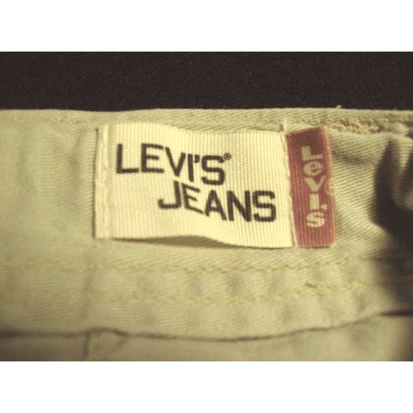 Levis Jeans Womans Capris Small  29 w Cropped Khaki Brown Tan Draw String - Picture 7 of 10